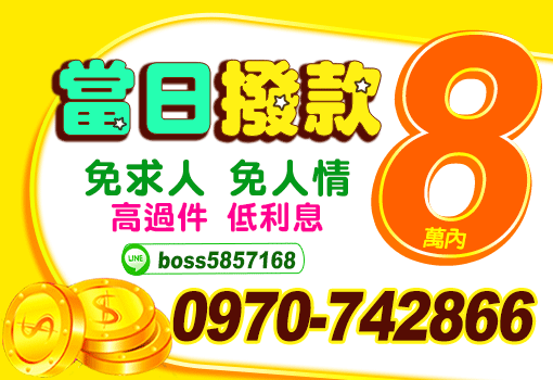 8萬內當日撥款